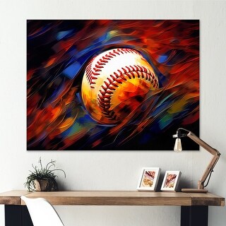 Designart "Baseball Abstract Glory I" Sports Canvas Wall Art - Bed Bath